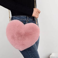Load image into Gallery viewer, Mini Fur Valentines Day shoulder Handbag
